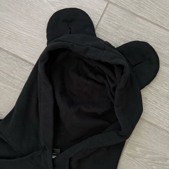 Disney Mickey Mouse Ears Black Drawstring Hoodie size M - Picture 3 of 5